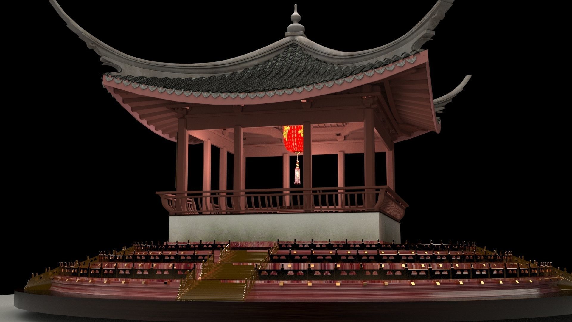 Chinese   pavilion  3D model_2