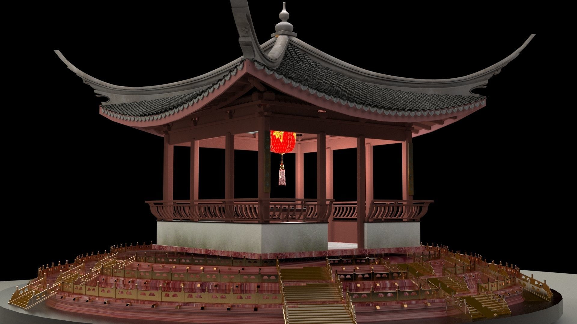 Chinese   pavilion  3D model_3