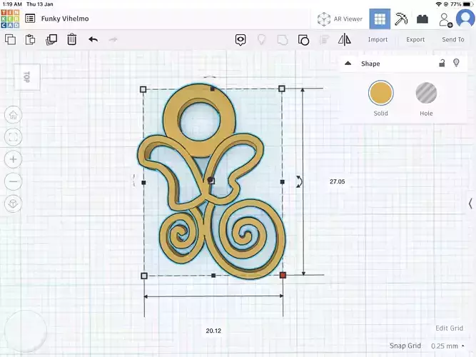 Butterfly pendant stl file