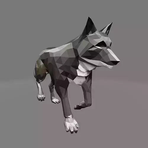 wolff wolf Low-poly 3D model