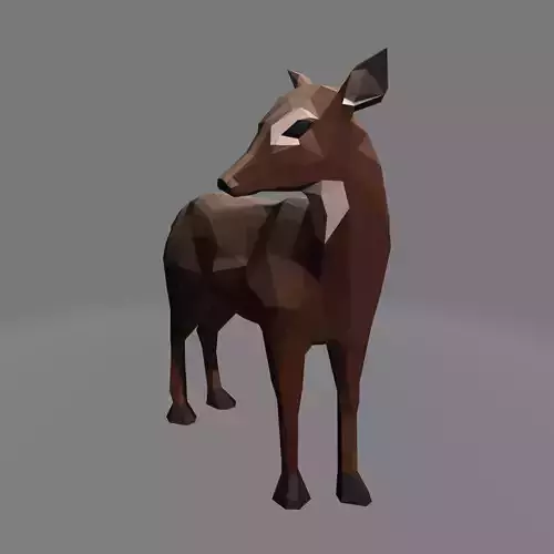 reindeer deer in low polygons Low-poly 3D model