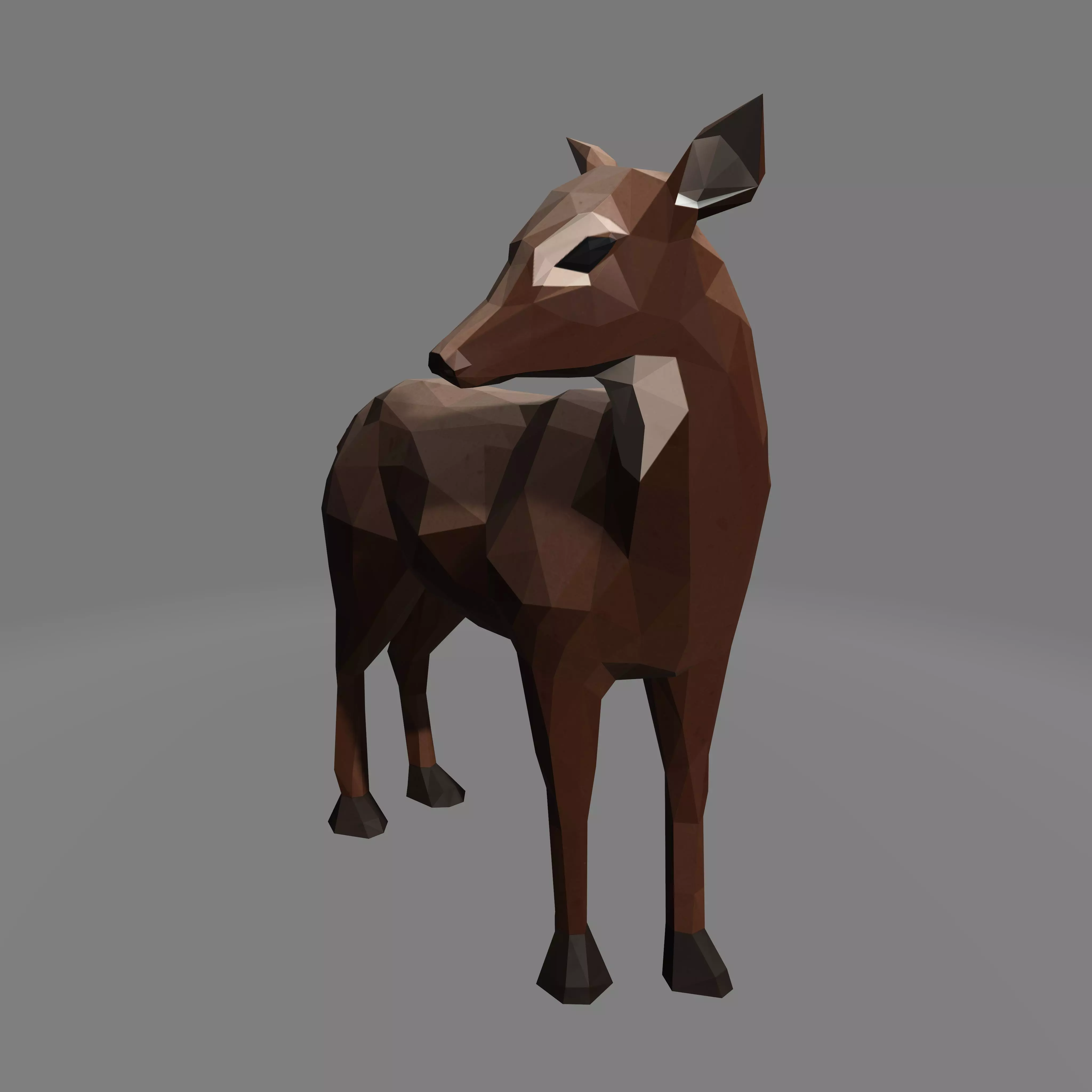 reindeer deer in low polygons Low-poly 3D model_0