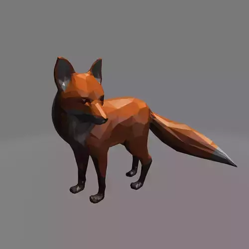 red fox Low-poly 3D model