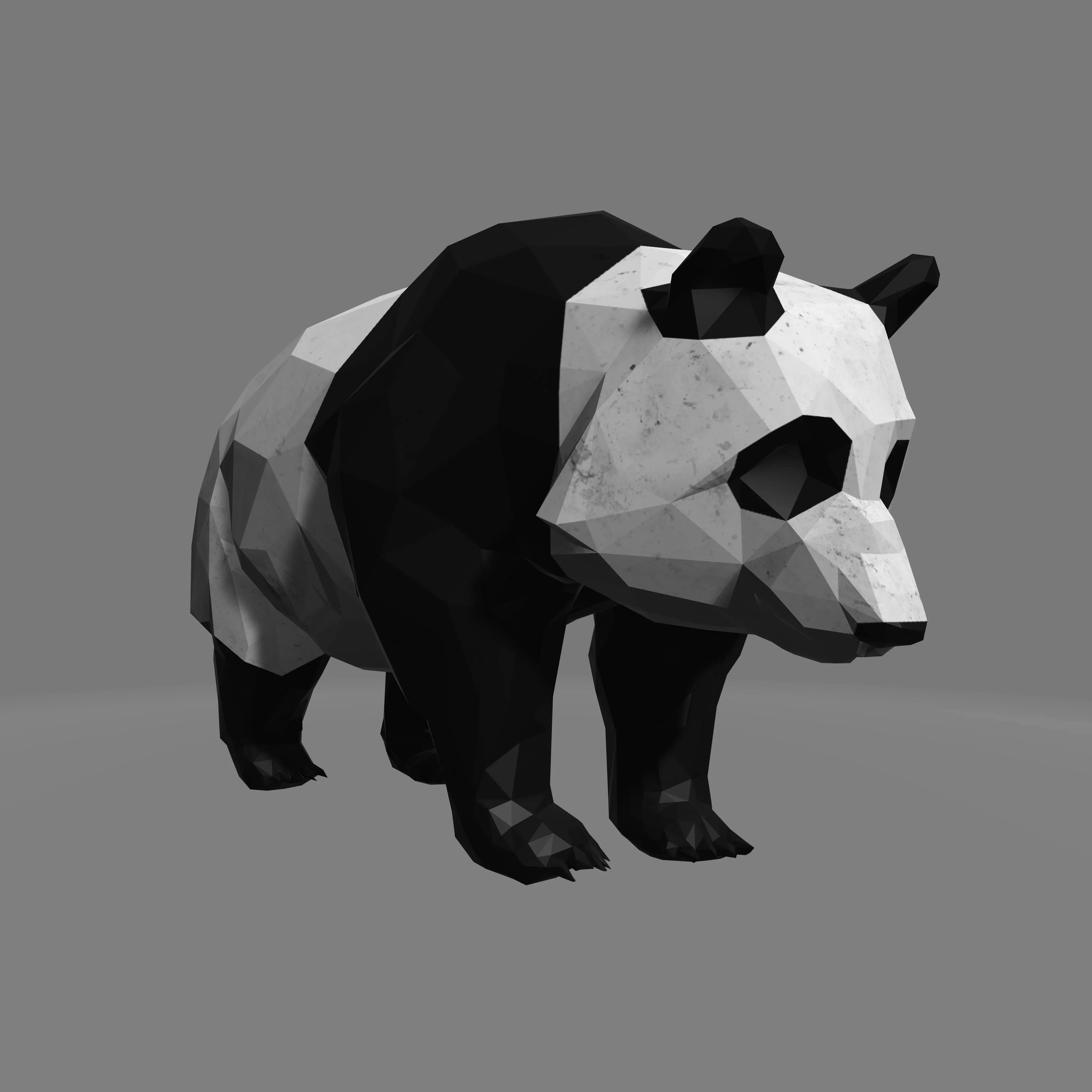 panda polygonal Low-poly 3D model_0