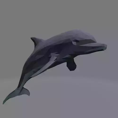 dolphin in low polygons Low-poly 3D model