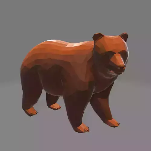 bearr bear in low polygons Low-poly 3D model
