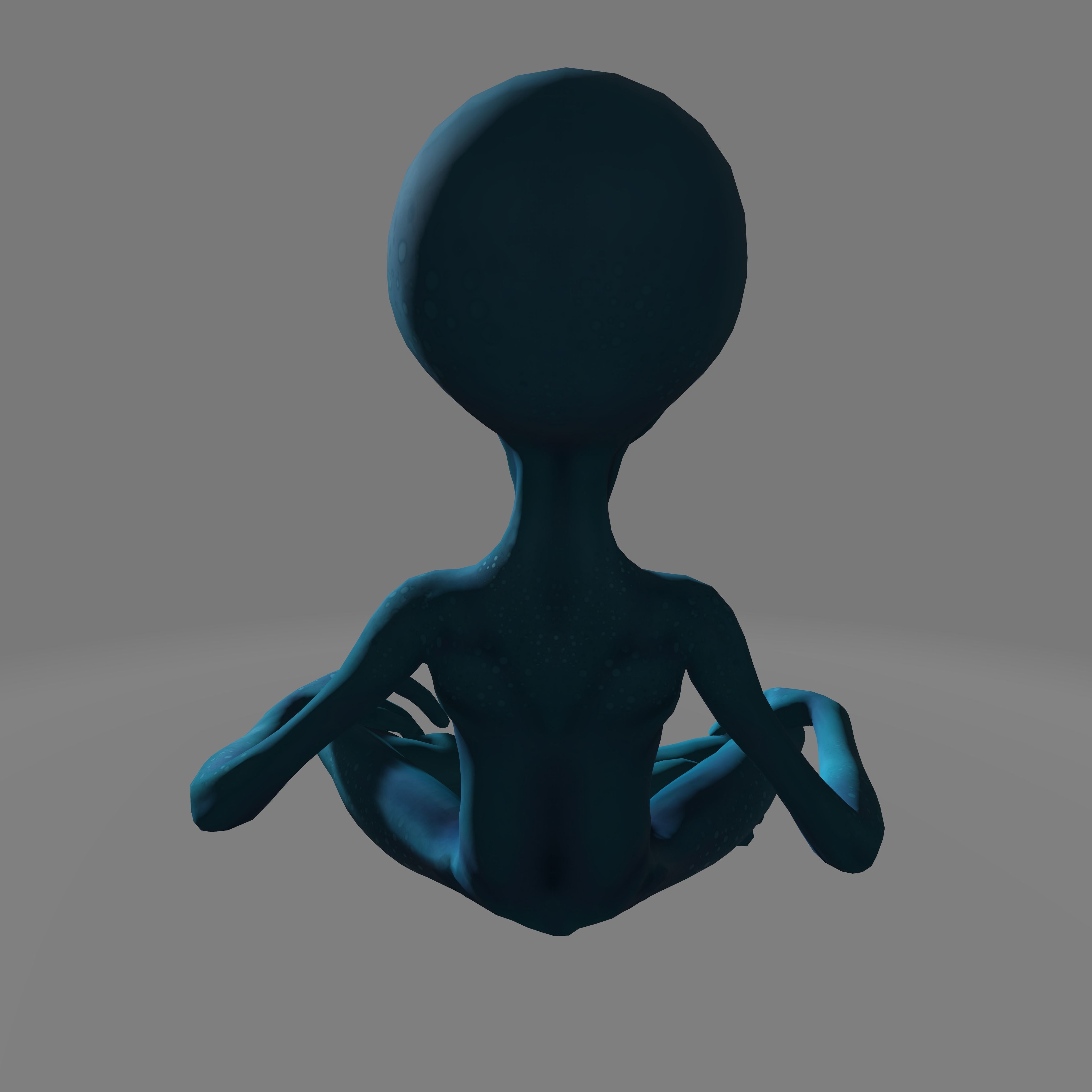 sitting alien 3D model_3