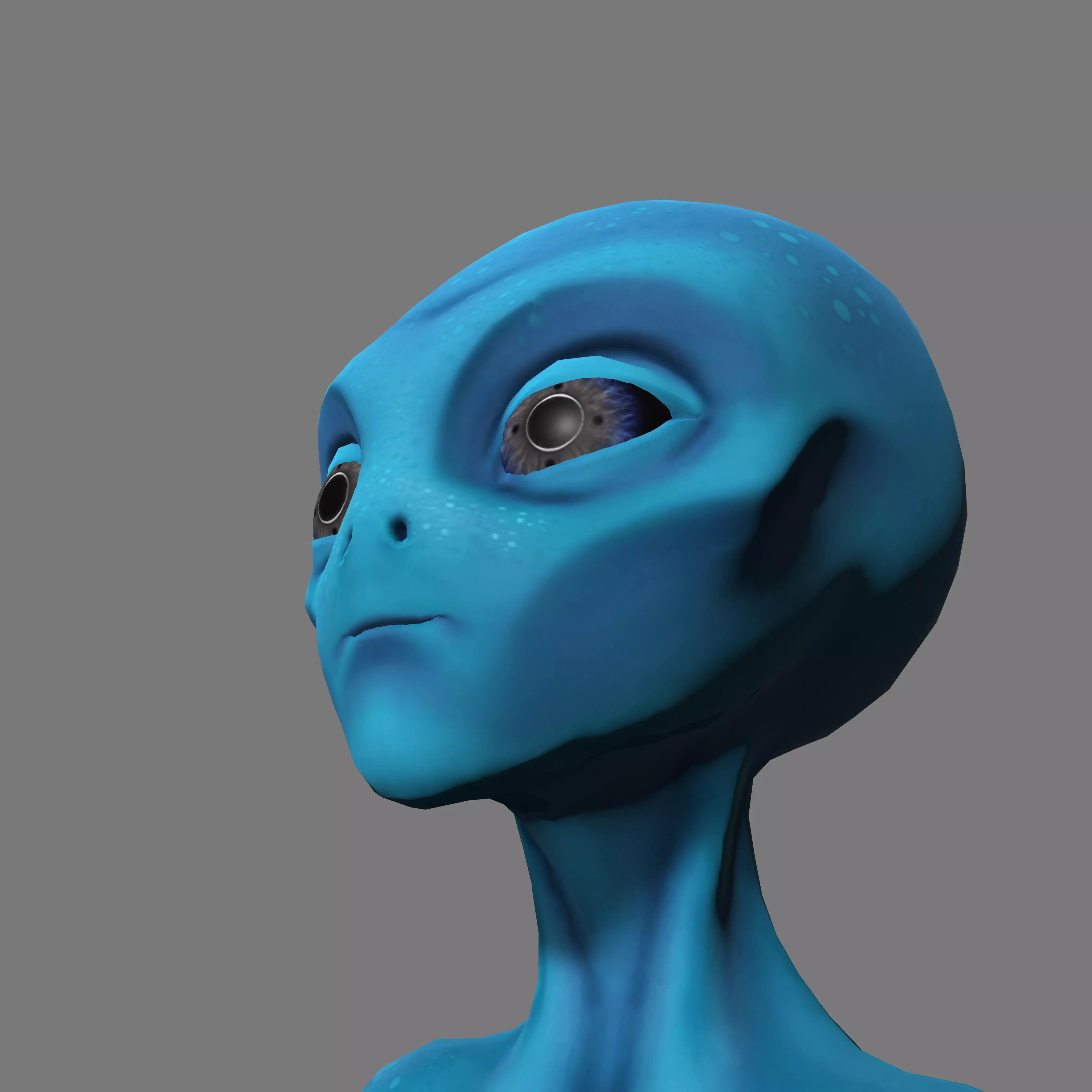 sitting alien 3D model_0