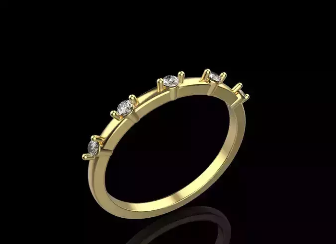 minimal style ring with precious stones