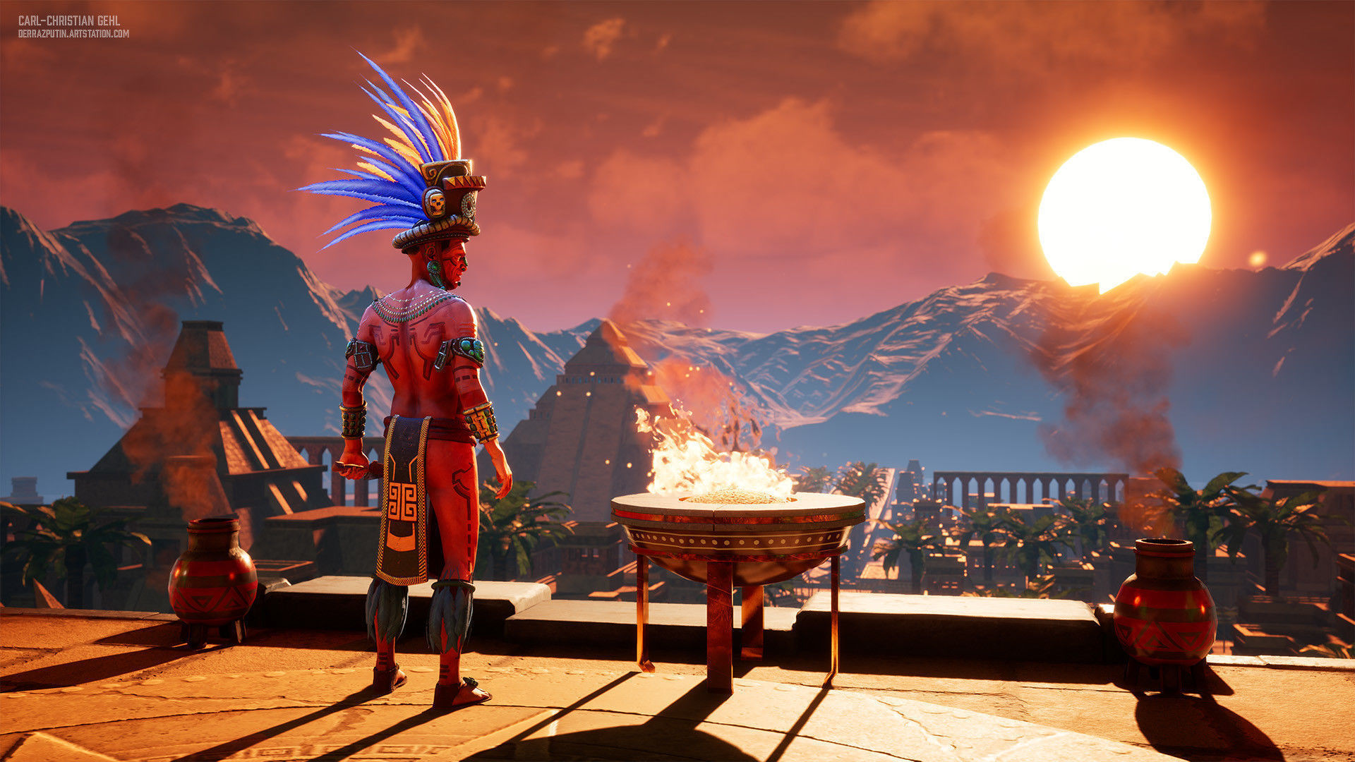 Aztec Priest - Game Ready Model Low-poly 3D model_6