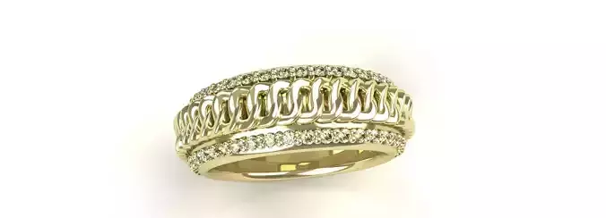 Diamond Cuban Ring Size 8 Gold Silver Platinum Luxury Jewelry