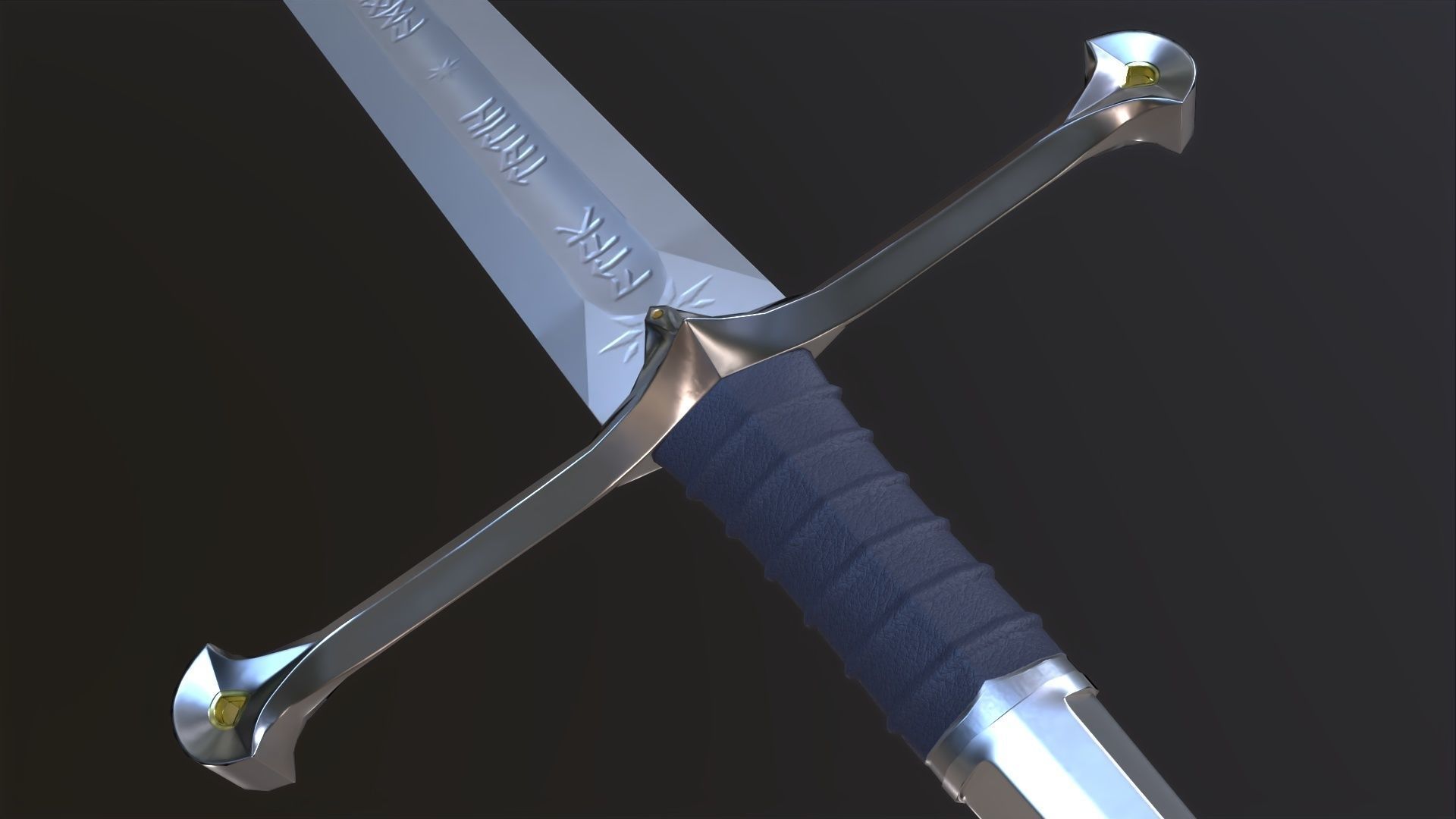 Anduril - Flame of the West Low-poly 3D model_18