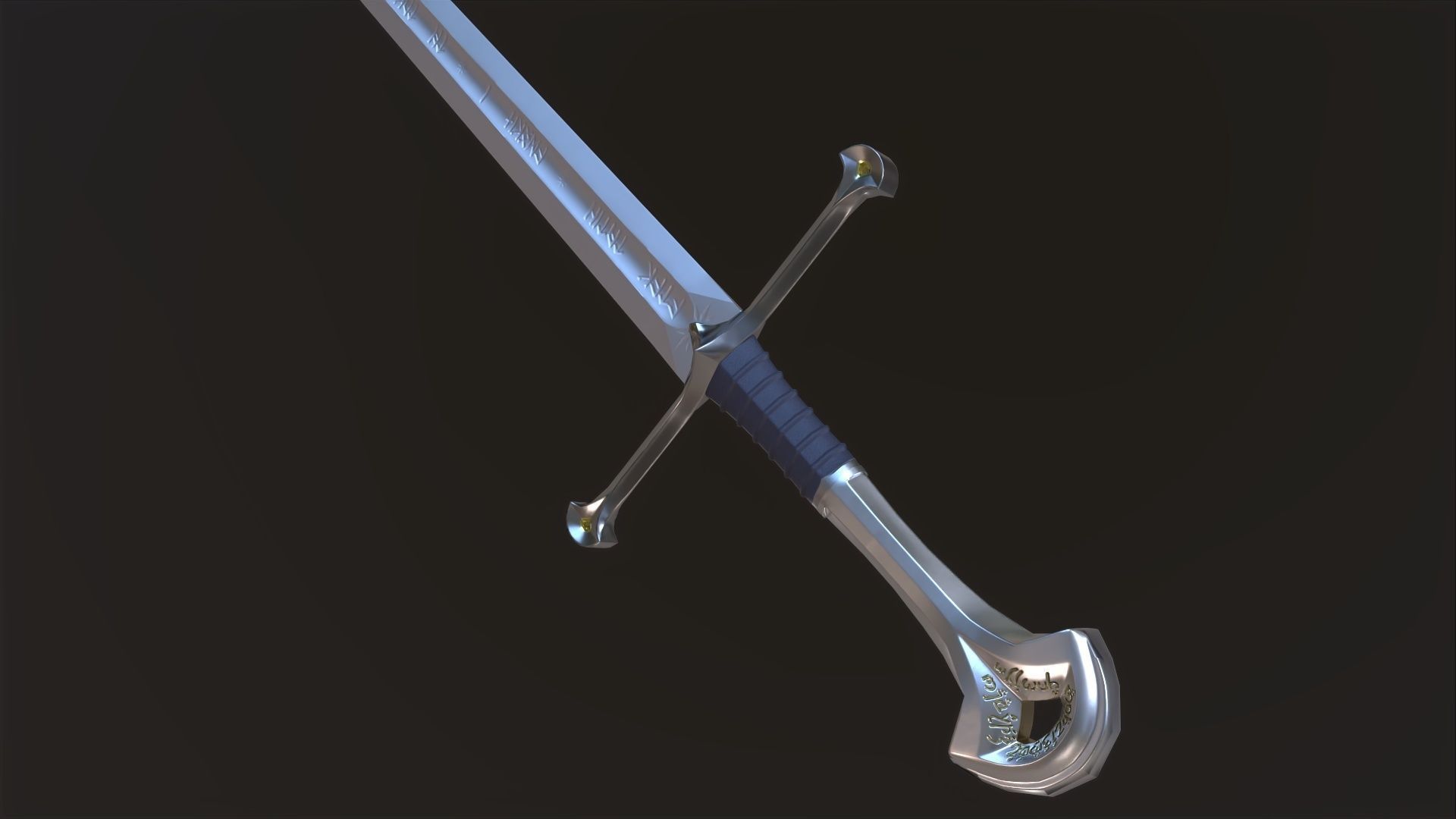 Anduril - Flame of the West Low-poly 3D model_7