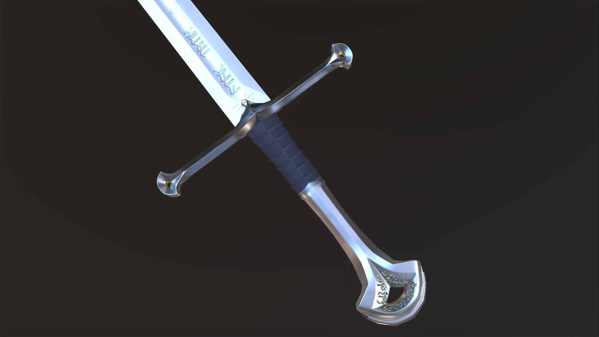 Anduril - Flame of the West Low-poly 3D model_14