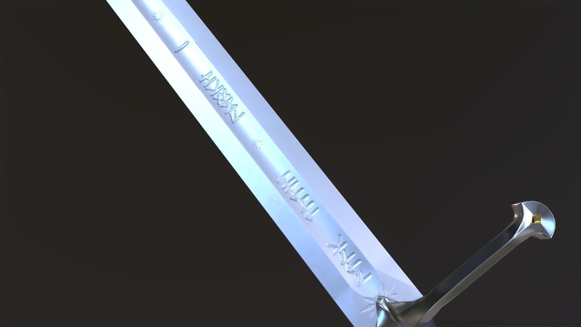 Anduril - Flame of the West Low-poly 3D model_16