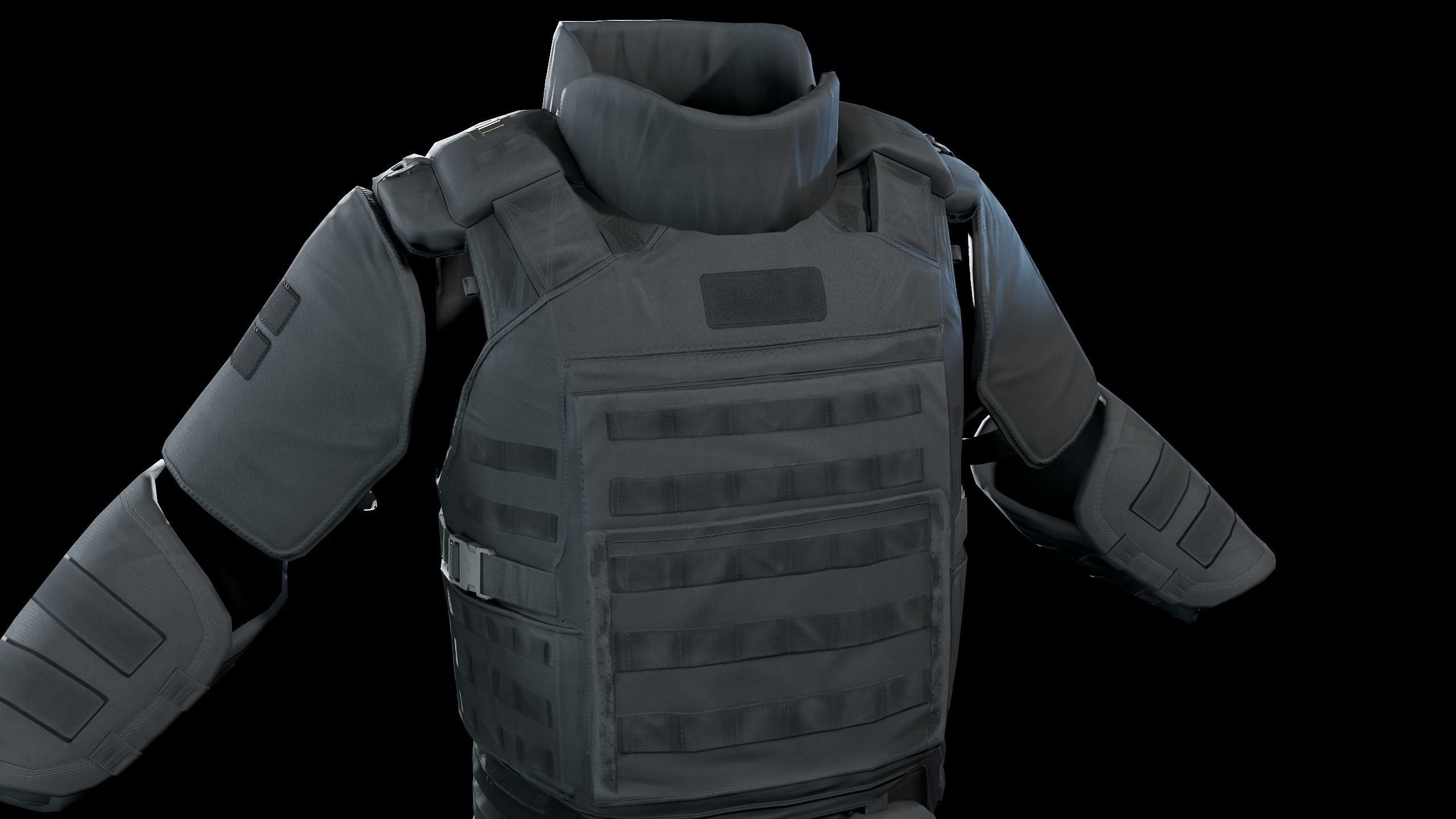 Assault heavy armor vest Low-poly 3D model_10