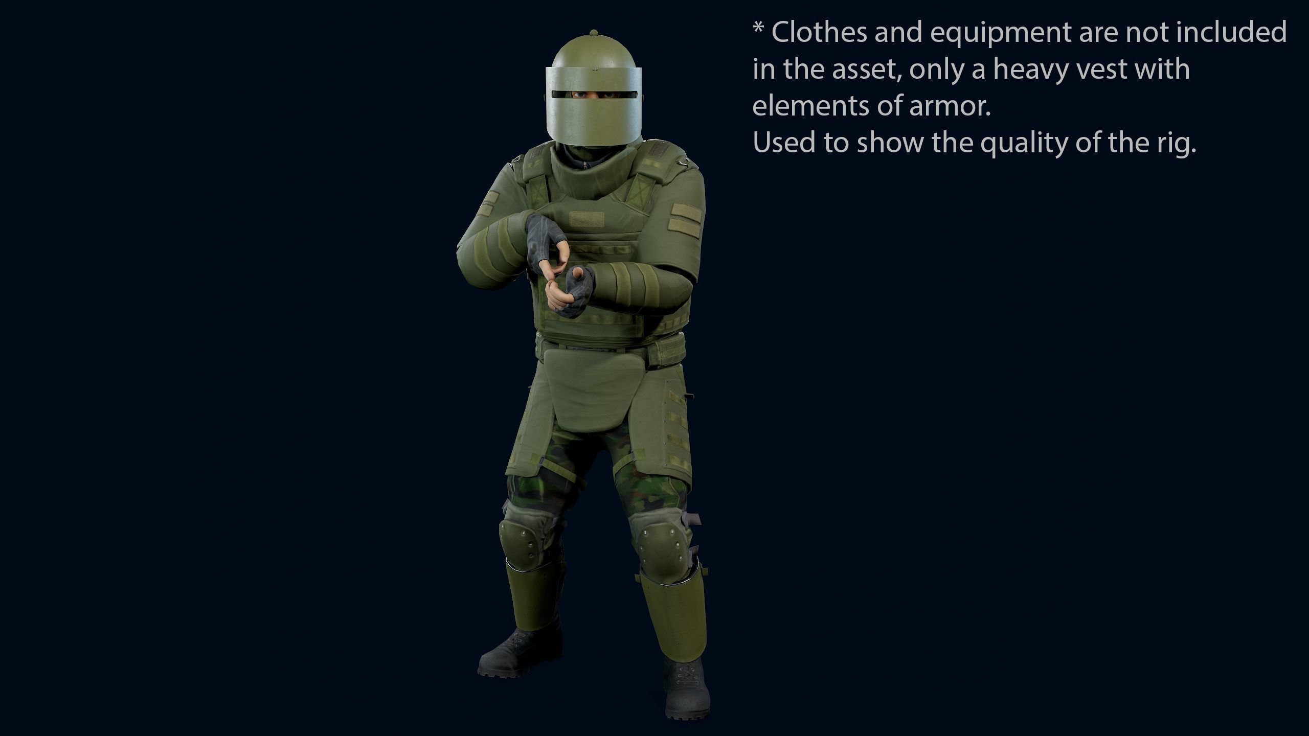 Assault heavy armor vest Low-poly 3D model_6