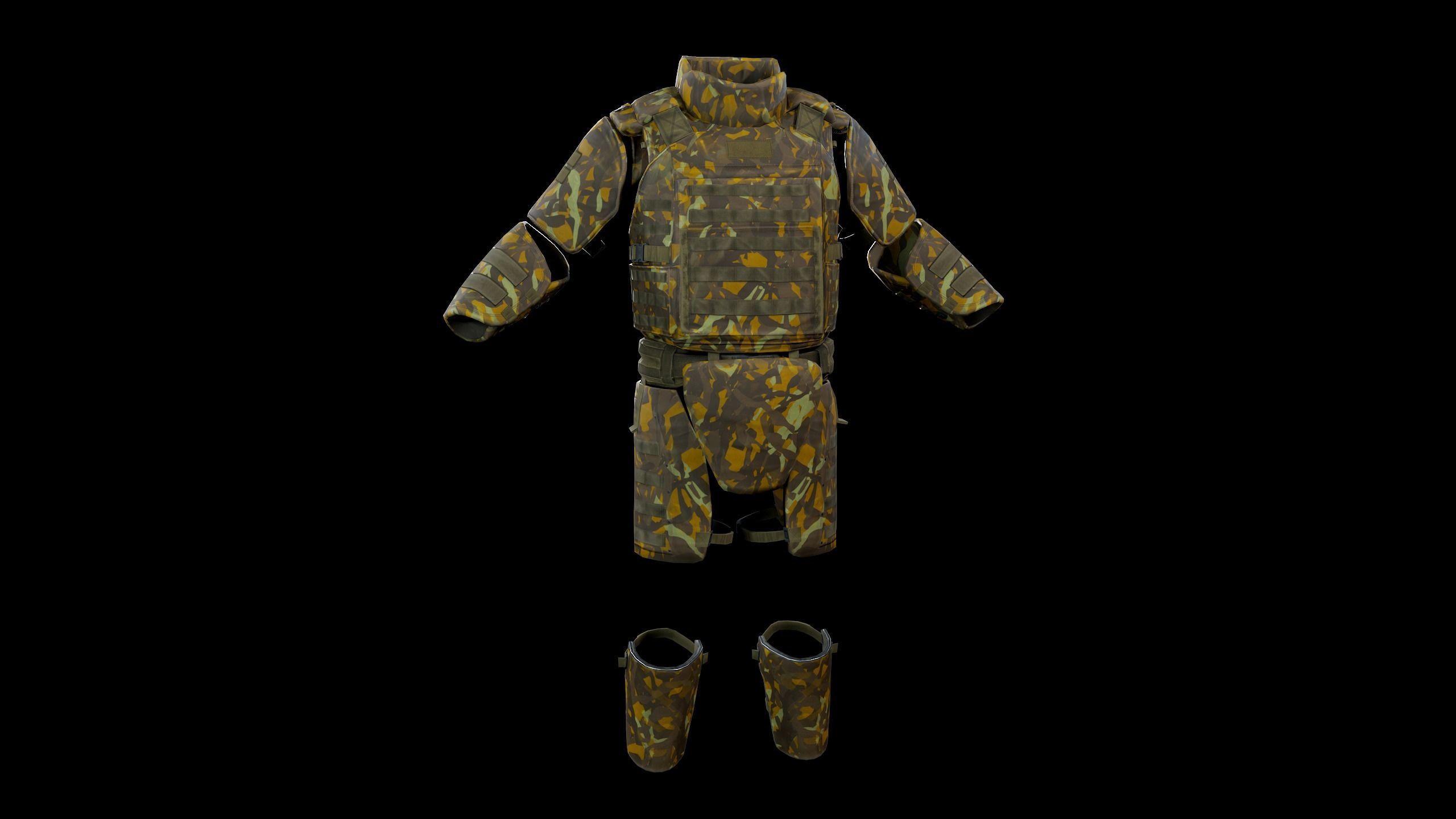 Assault heavy armor vest Low-poly 3D model_13