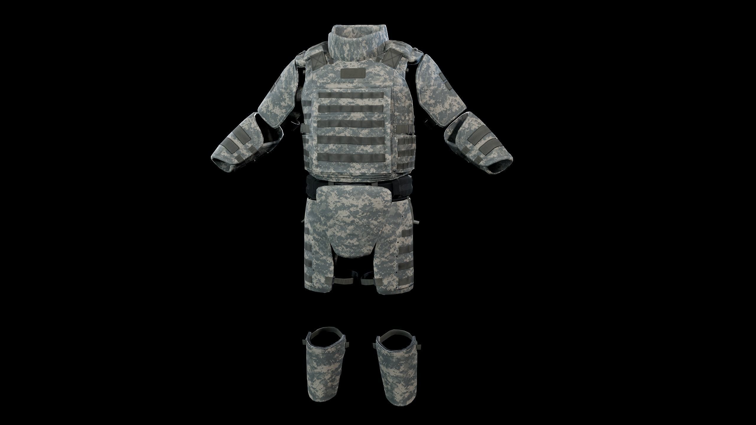 Assault heavy armor vest Low-poly 3D model_12