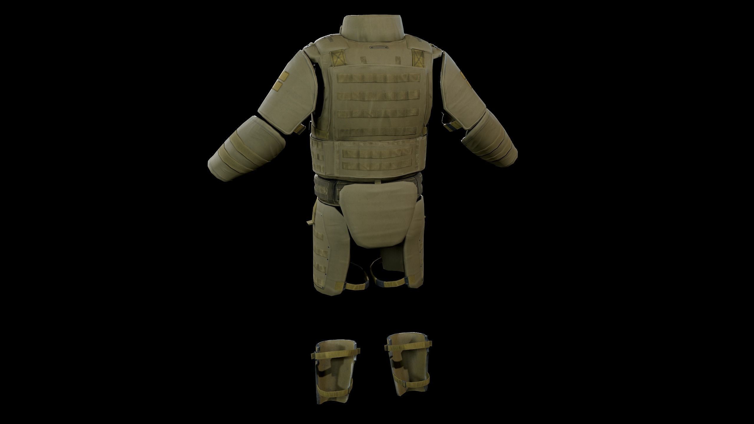 Assault heavy armor vest Low-poly 3D model_14