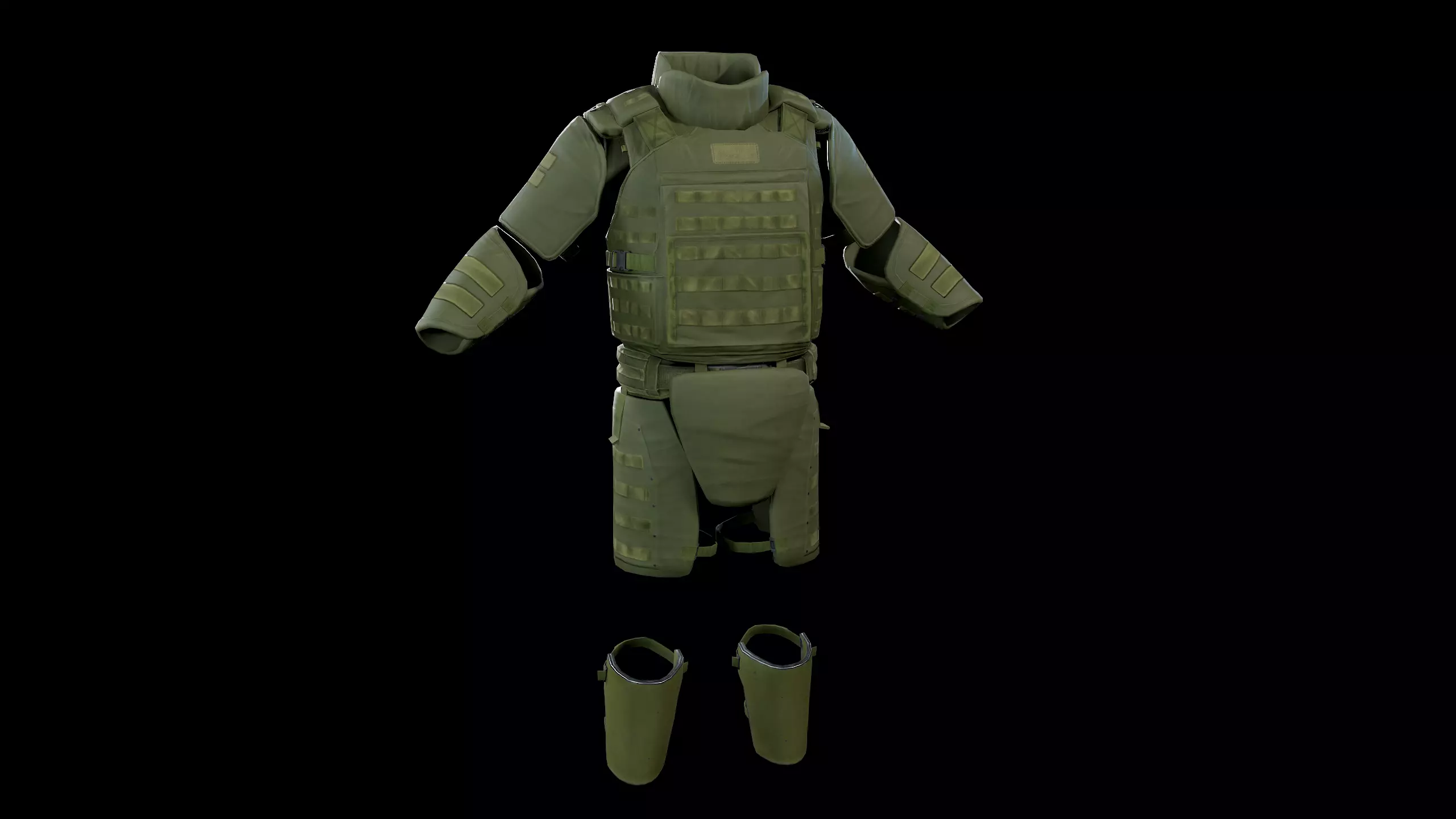 Assault heavy armor vest Low-poly 3D model_0