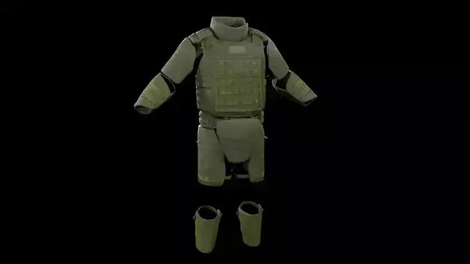 Assault heavy armor vest Low-poly 3D model