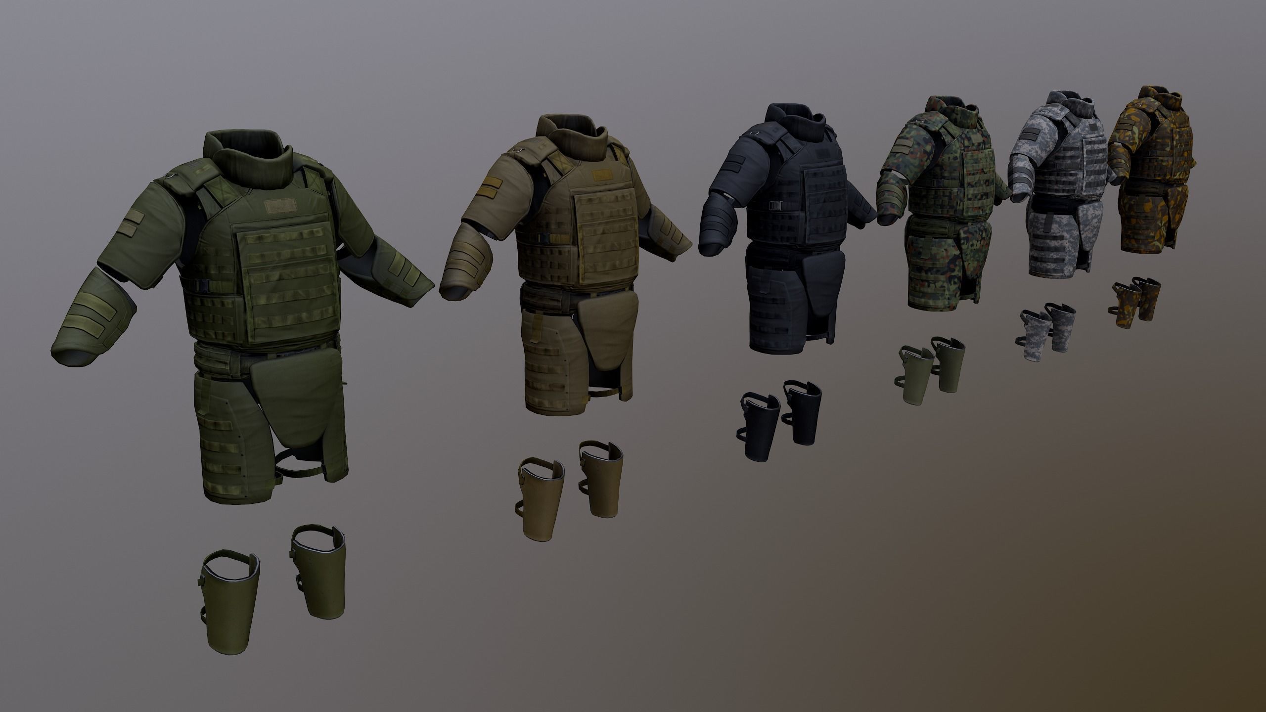 Assault heavy armor vest Low-poly 3D model_16