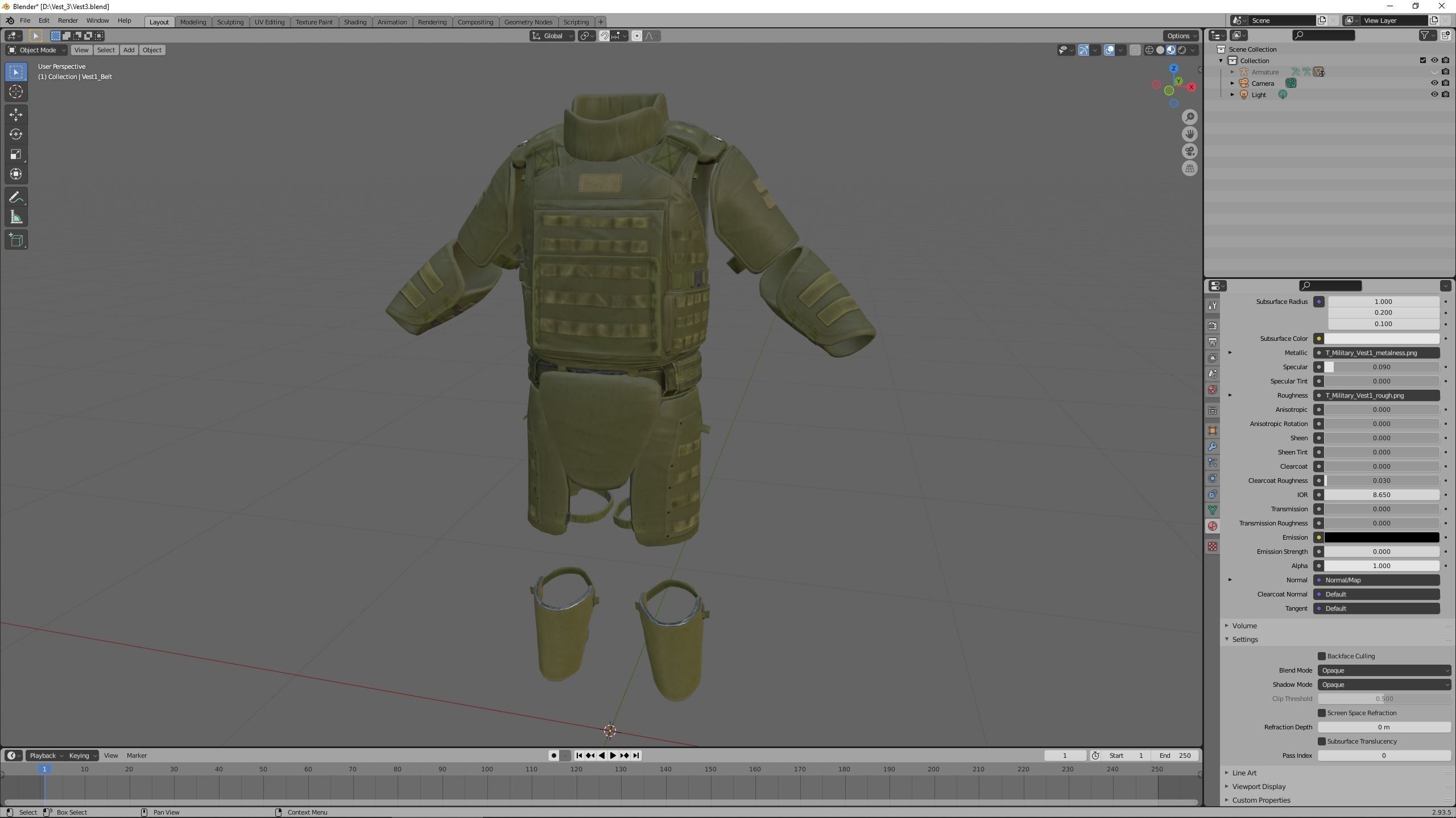 Assault heavy armor vest Low-poly 3D model_15