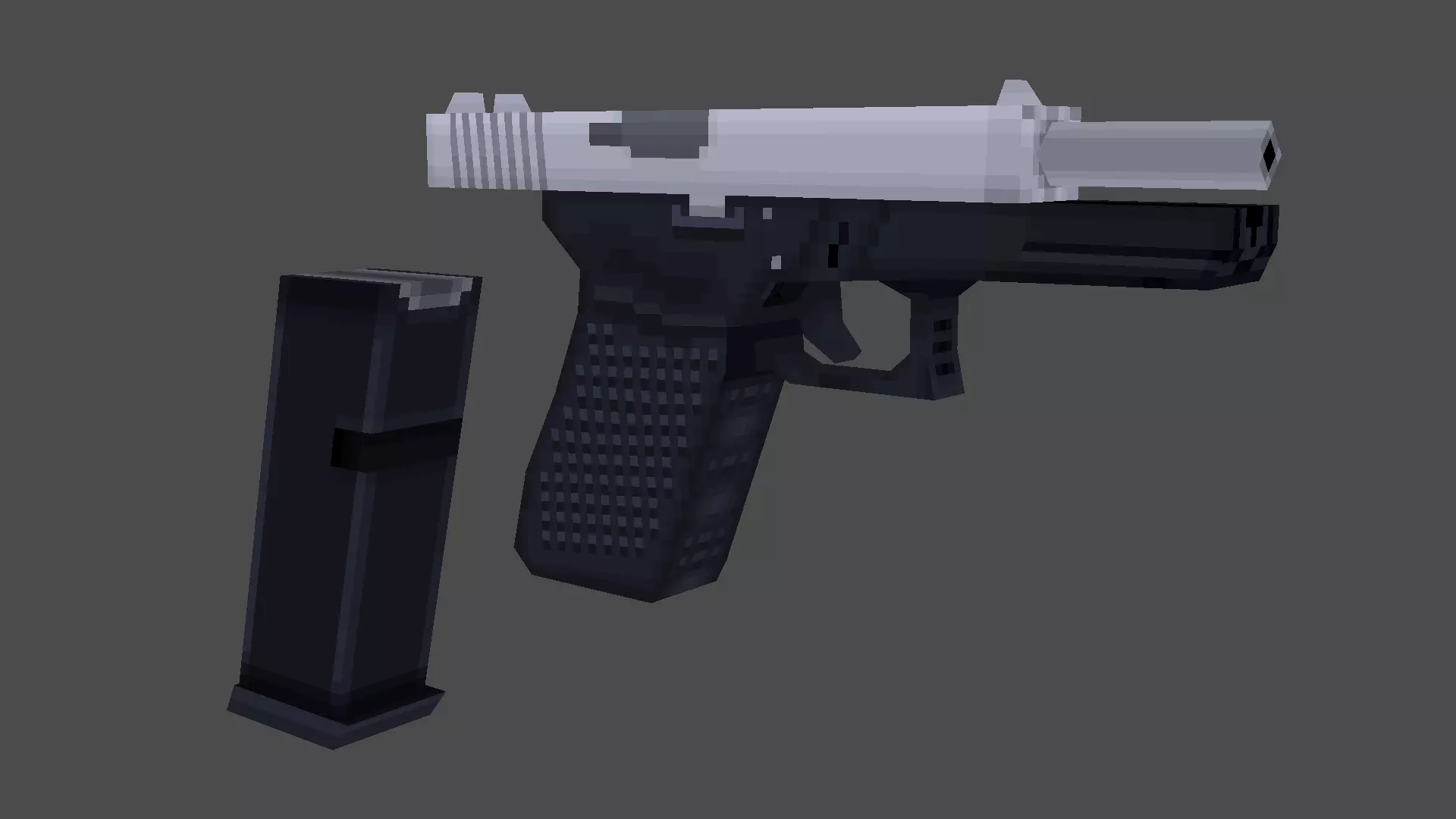 Low Poly Pistol gun Low-poly 3D model_0
