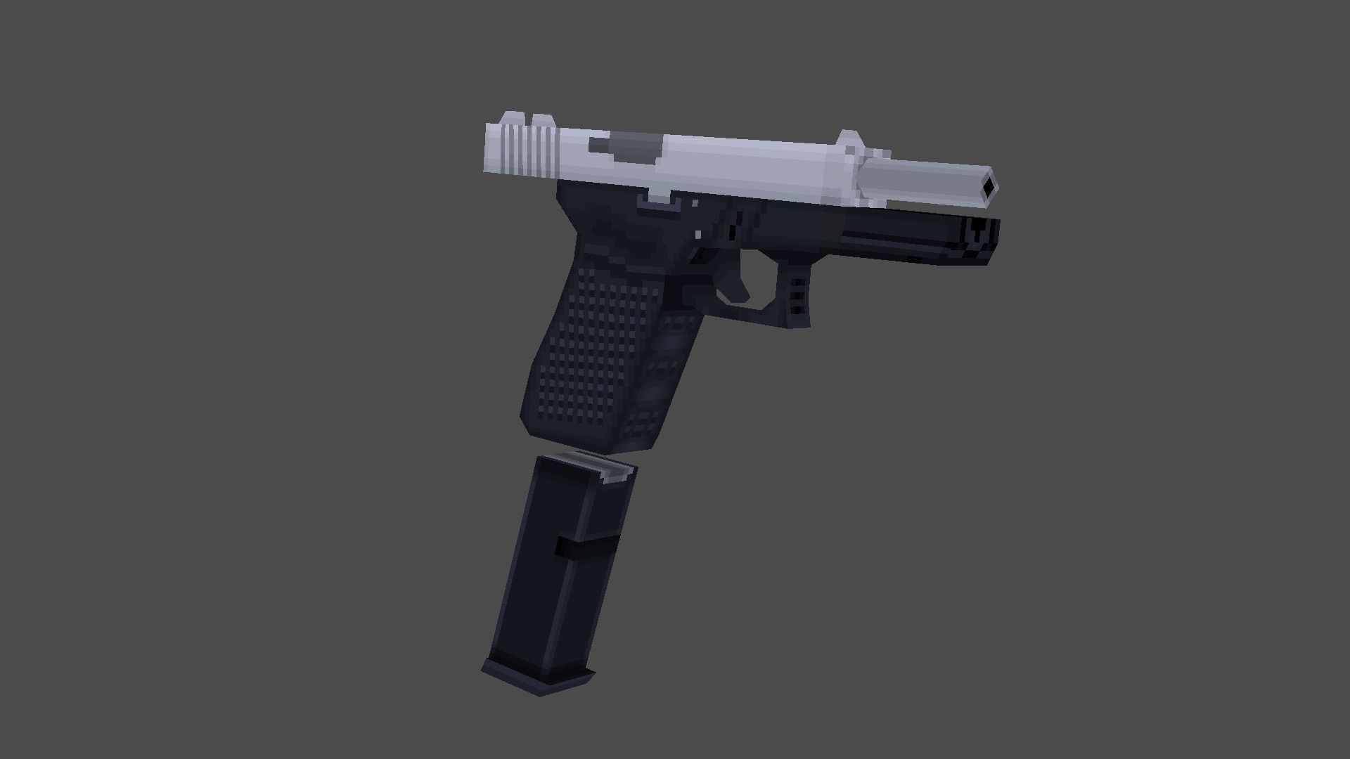 Low Poly Pistol gun Low-poly 3D model_2