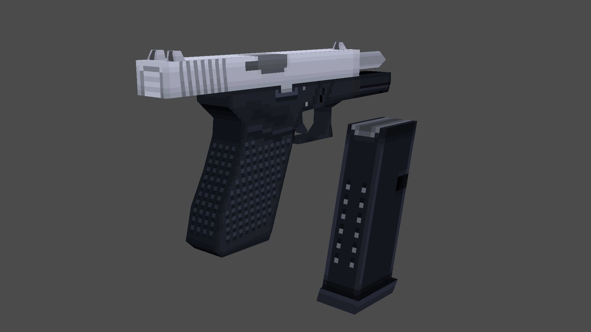 Low Poly Pistol gun Low-poly 3D model_3