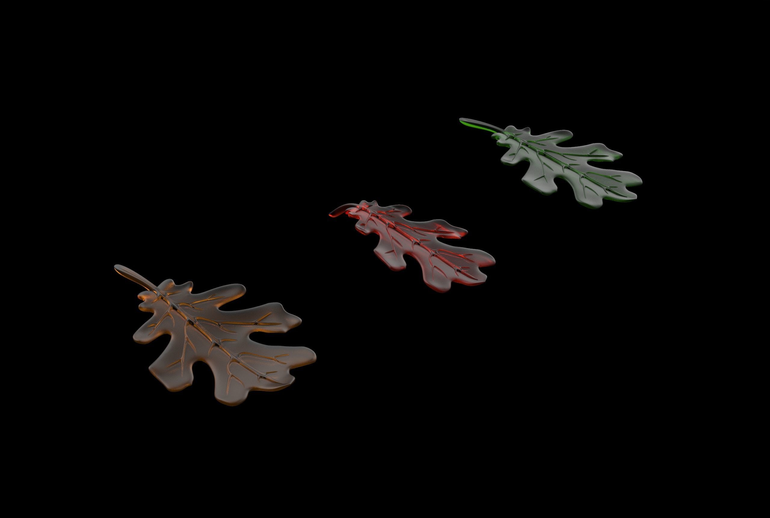 oak leaf 3D model_21