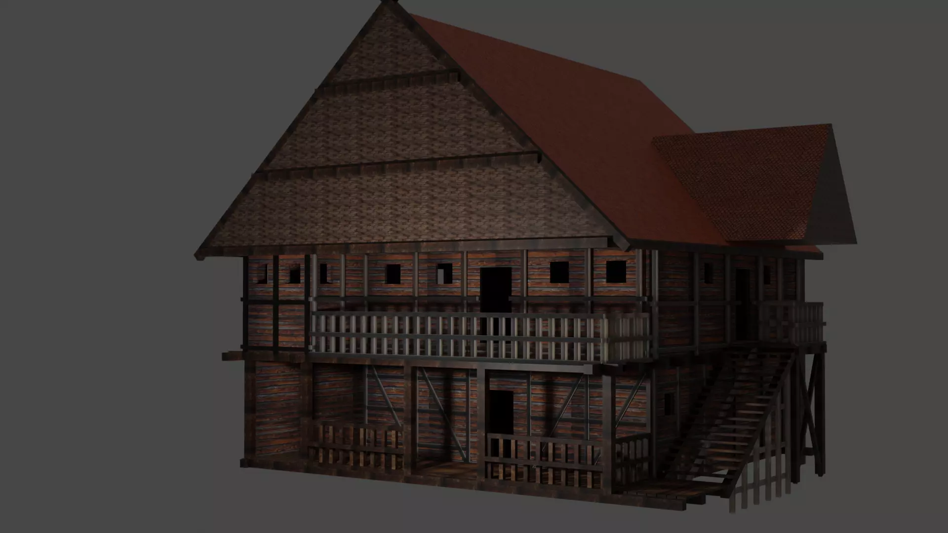 LowPoly Medieval House Free 3D model