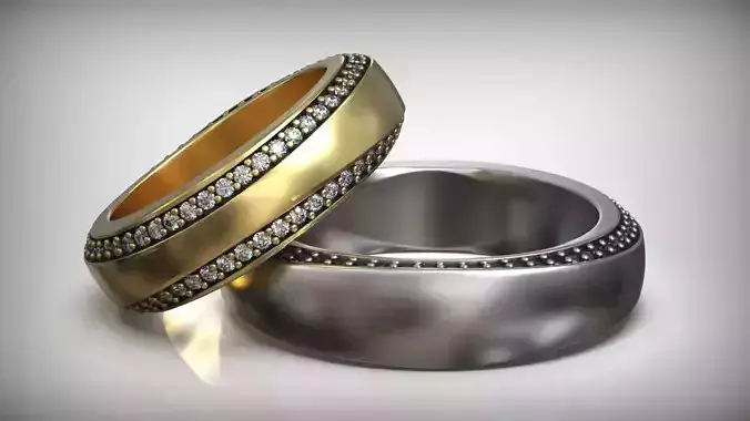 Mobius Stripe Swerling Diamond Wedding Ring