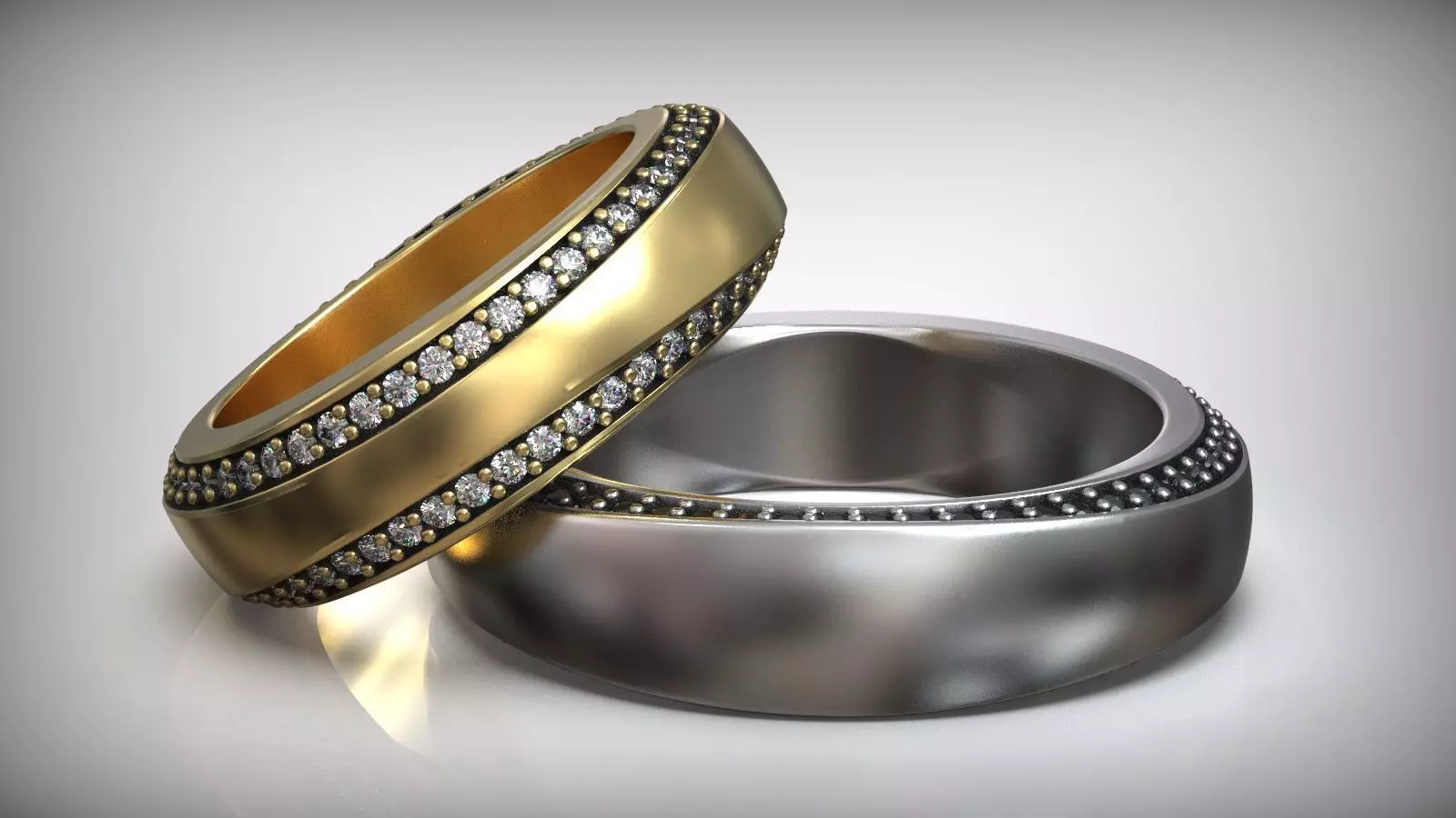 Mobius Stripe Swerling Diamond Wedding Ring 3D print model