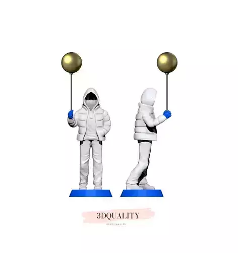 Homem two people holding balloons