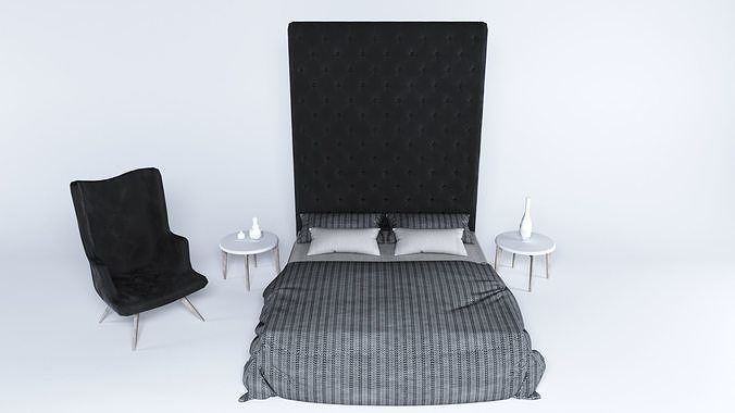 Modern Bed 01 3D model