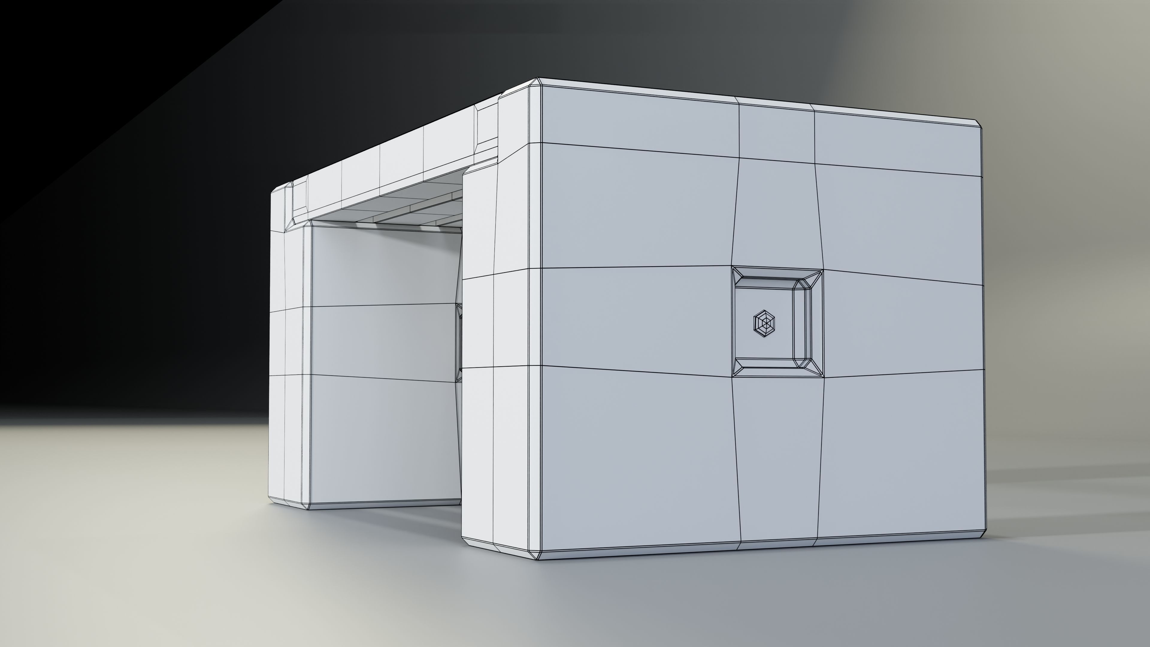 Concrete Bench - Type 3A mid 3D model_4