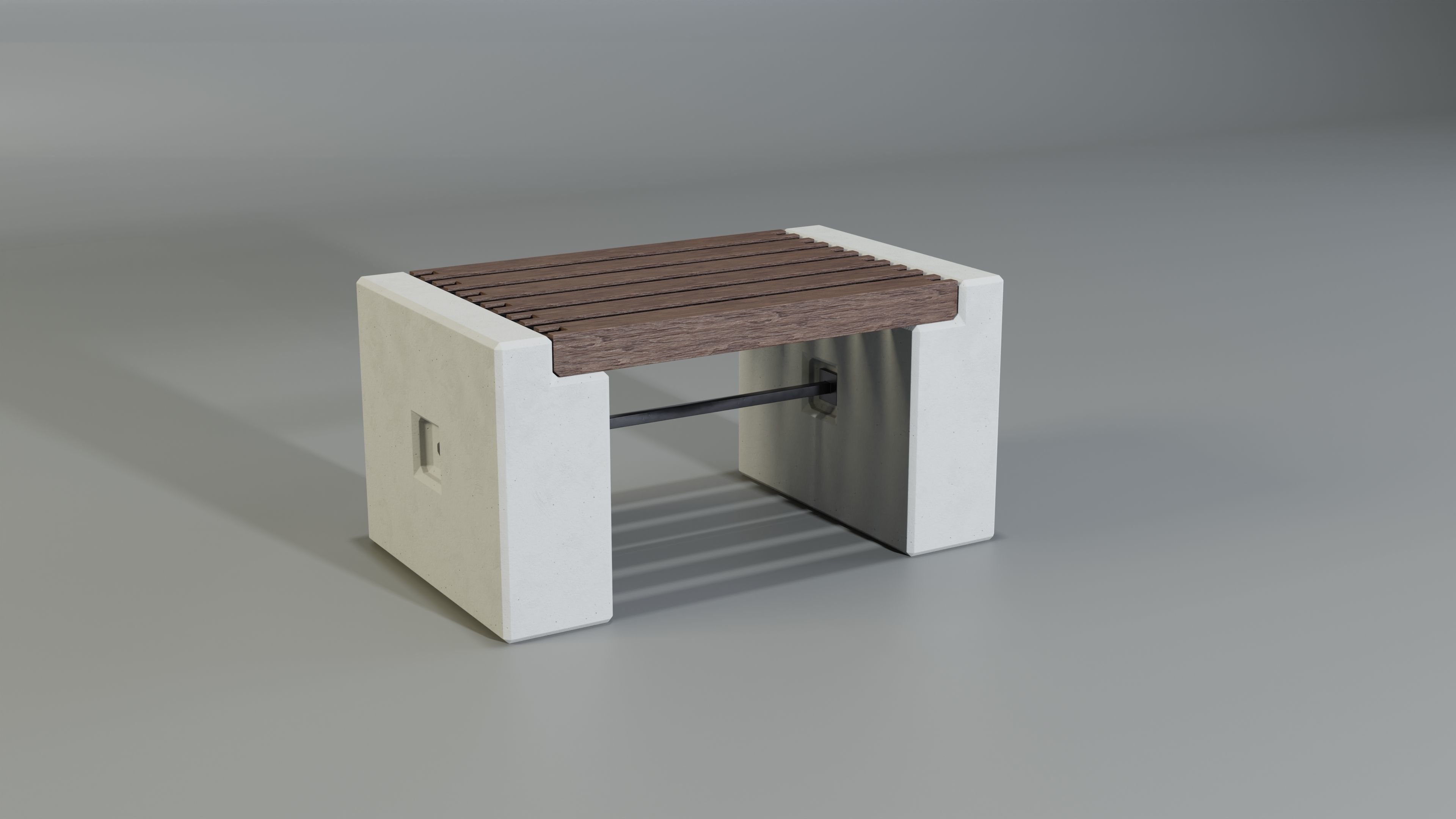 Concrete Bench - Type 3A mid 3D model_2