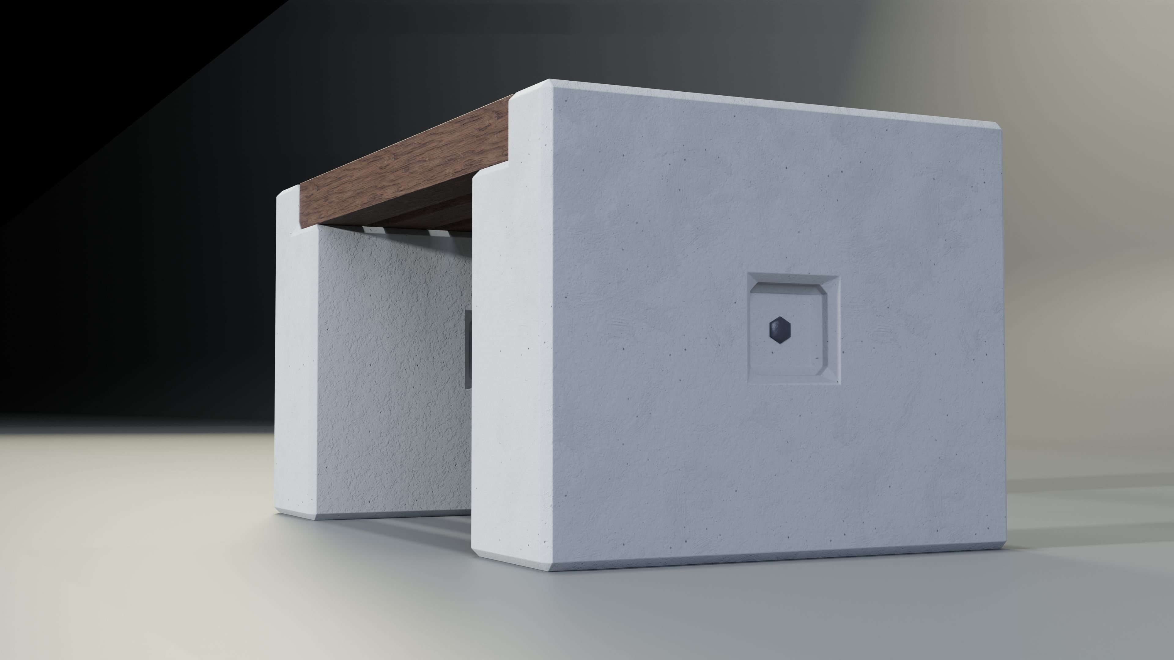 Concrete Bench - Type 3A mid 3D model_5
