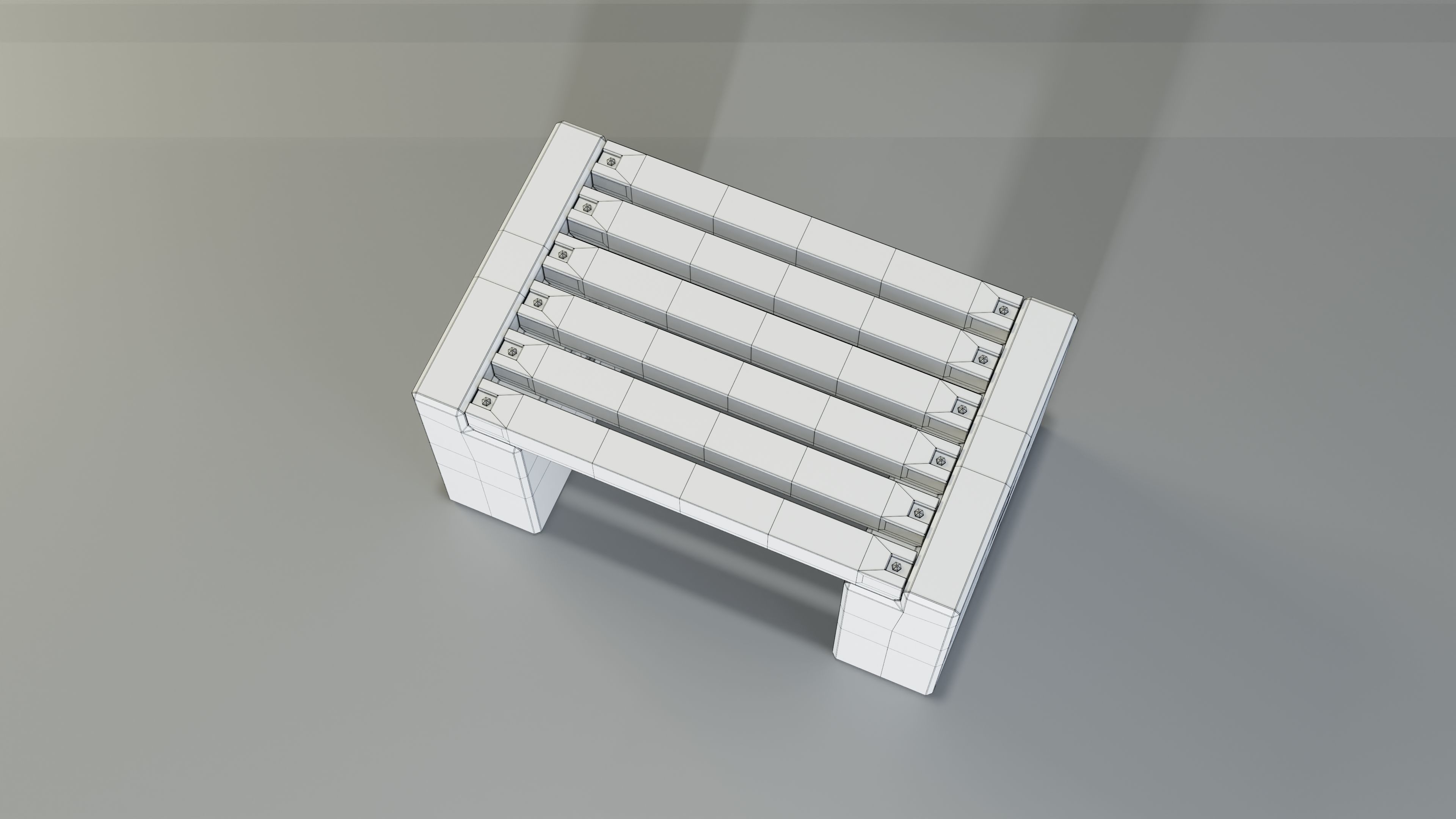 Concrete Bench - Type 3A mid 3D model_1