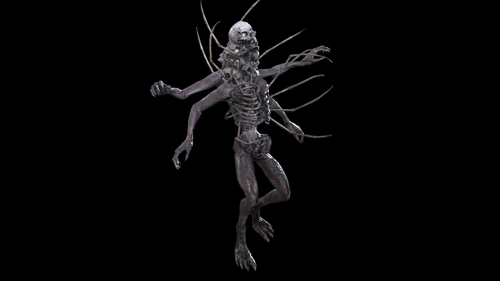 NecroMutant2 humanoid creature Low-poly 3D model_32
