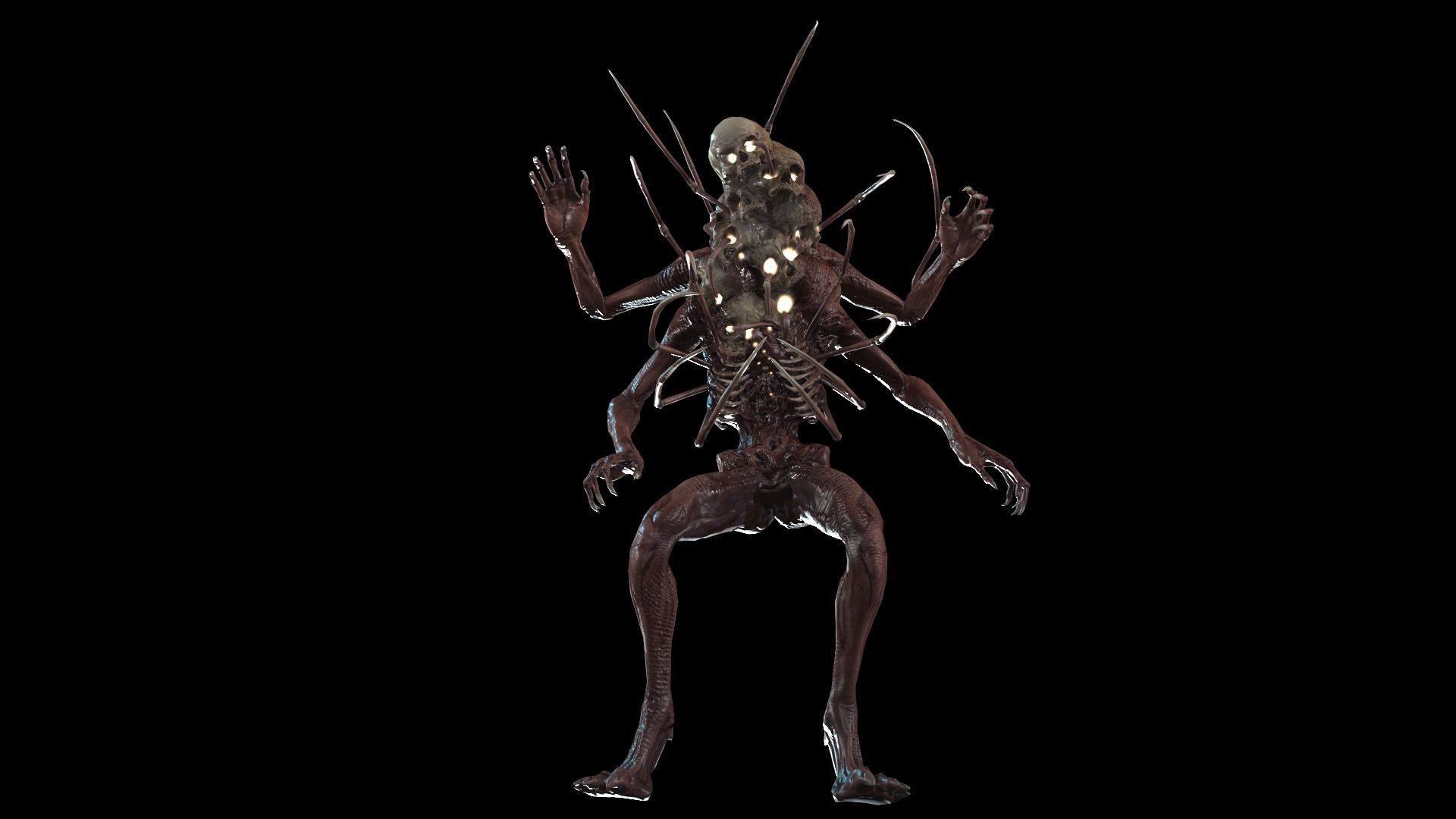 NecroMutant2 humanoid creature Low-poly 3D model_23