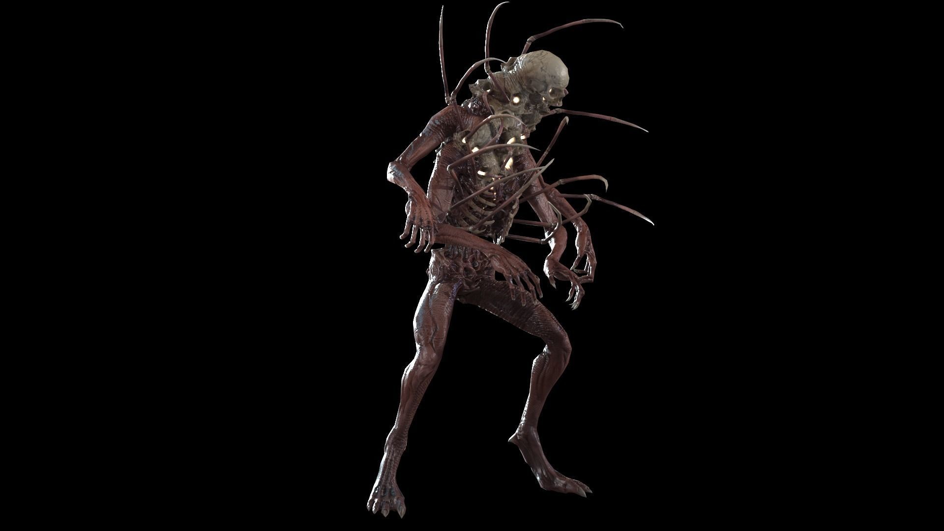NecroMutant2 humanoid creature Low-poly 3D model_18