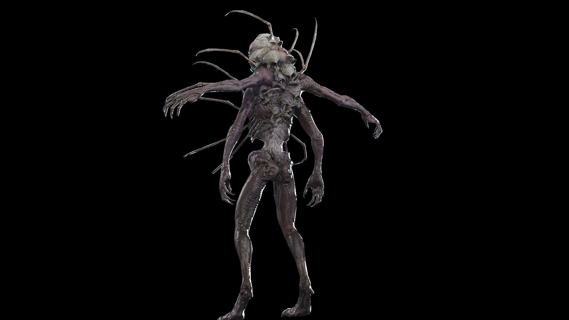 NecroMutant2 humanoid creature Low-poly 3D model_6