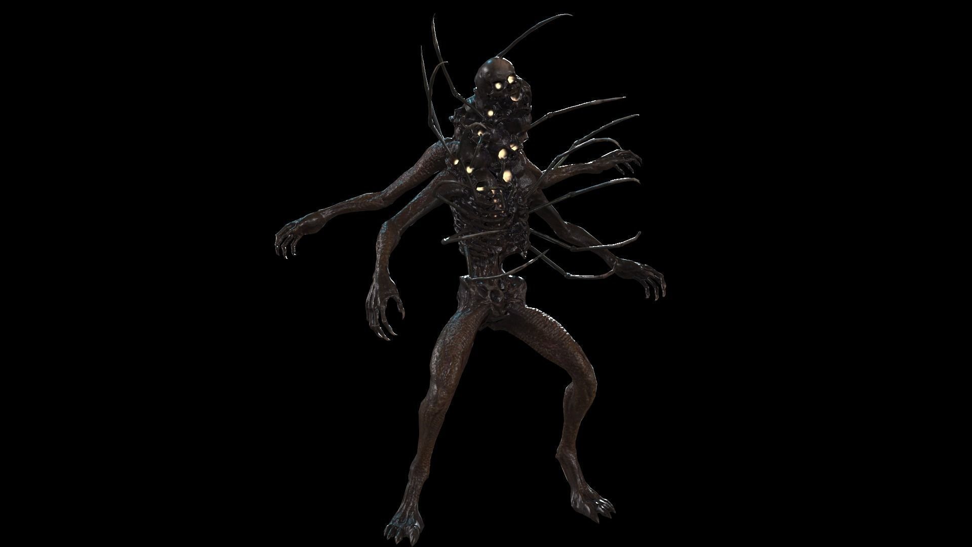 NecroMutant2 humanoid creature Low-poly 3D model_30