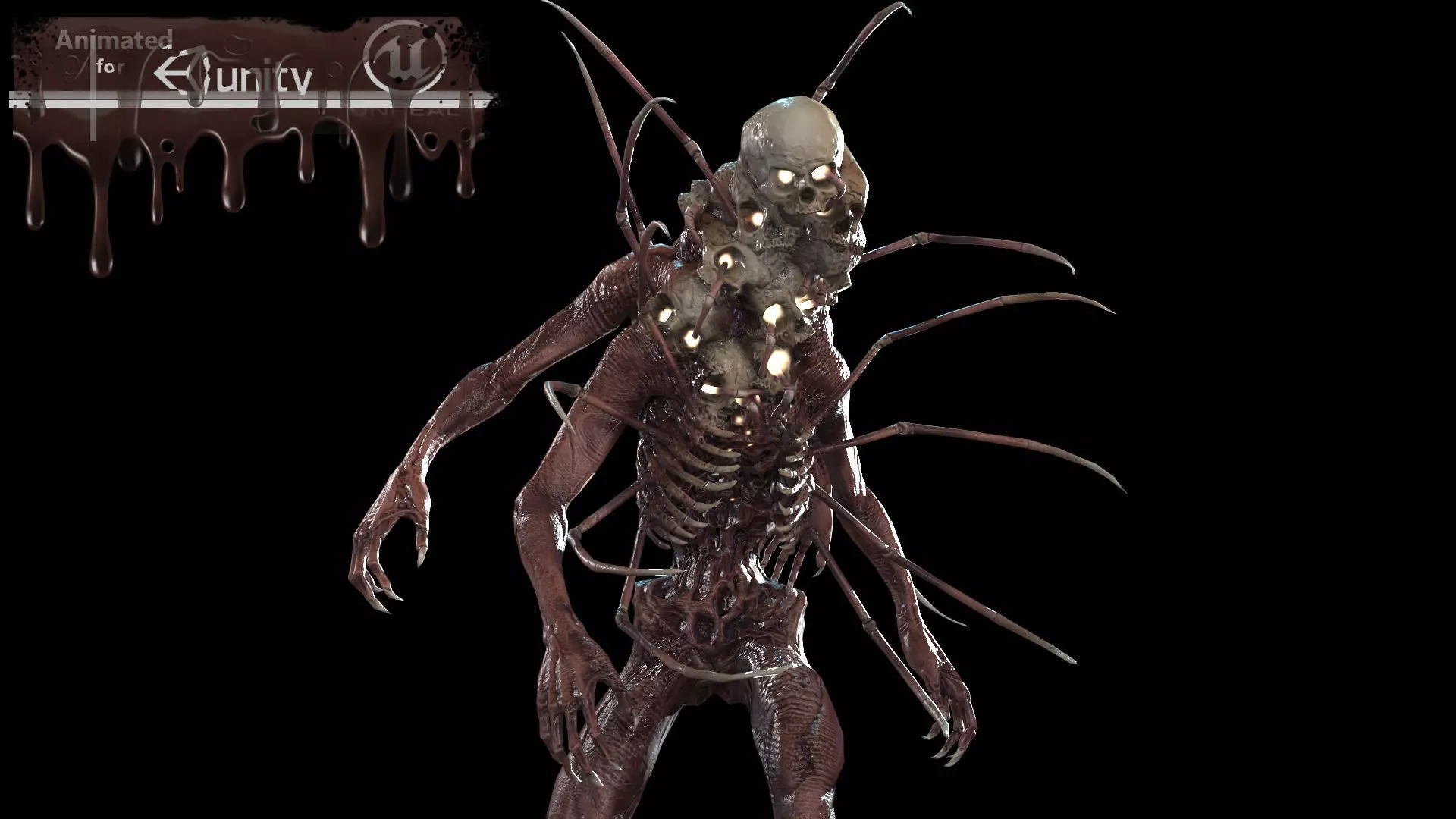 NecroMutant2 humanoid creature Low-poly 3D model_0