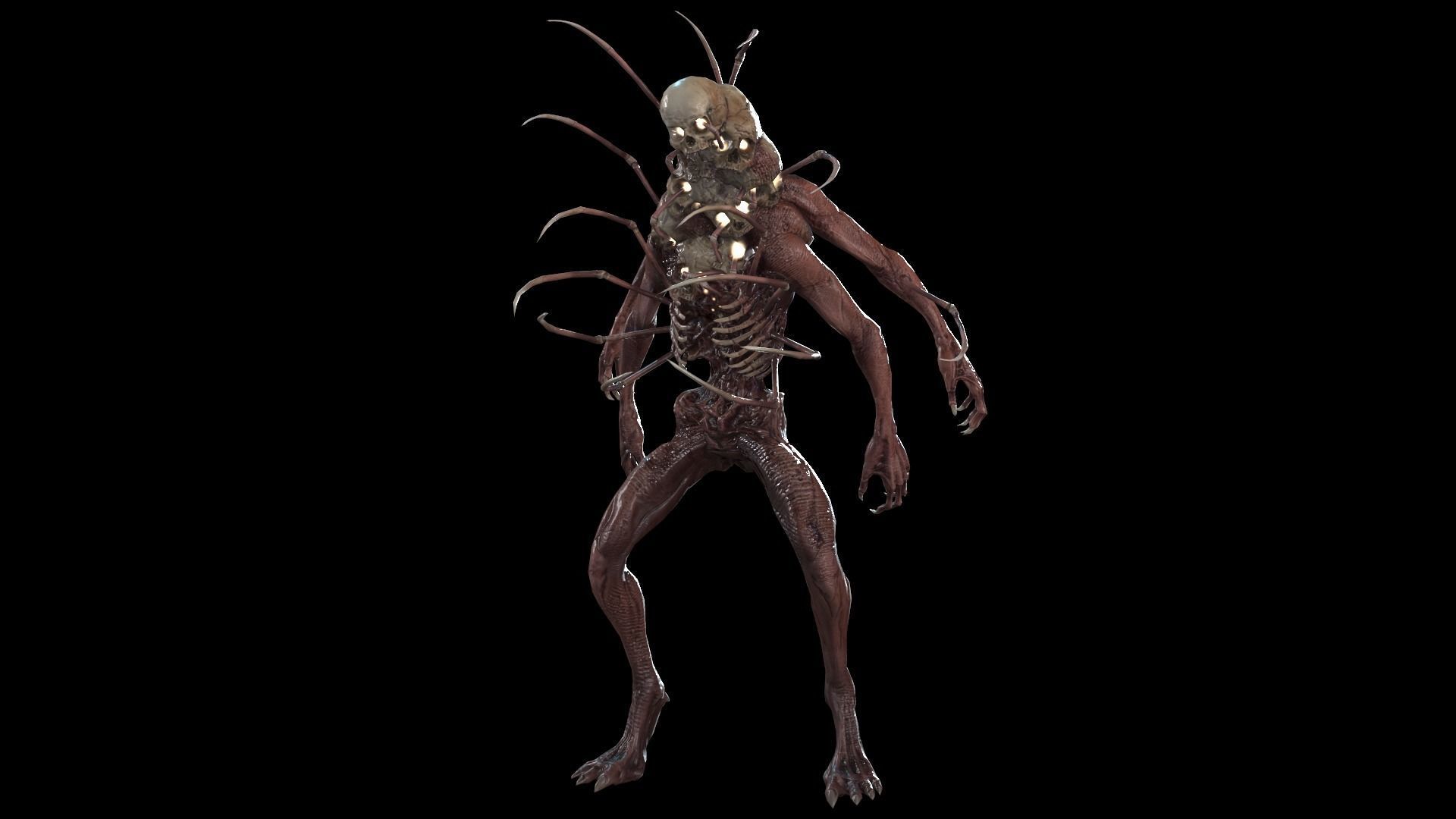 NecroMutant2 humanoid creature Low-poly 3D model_15
