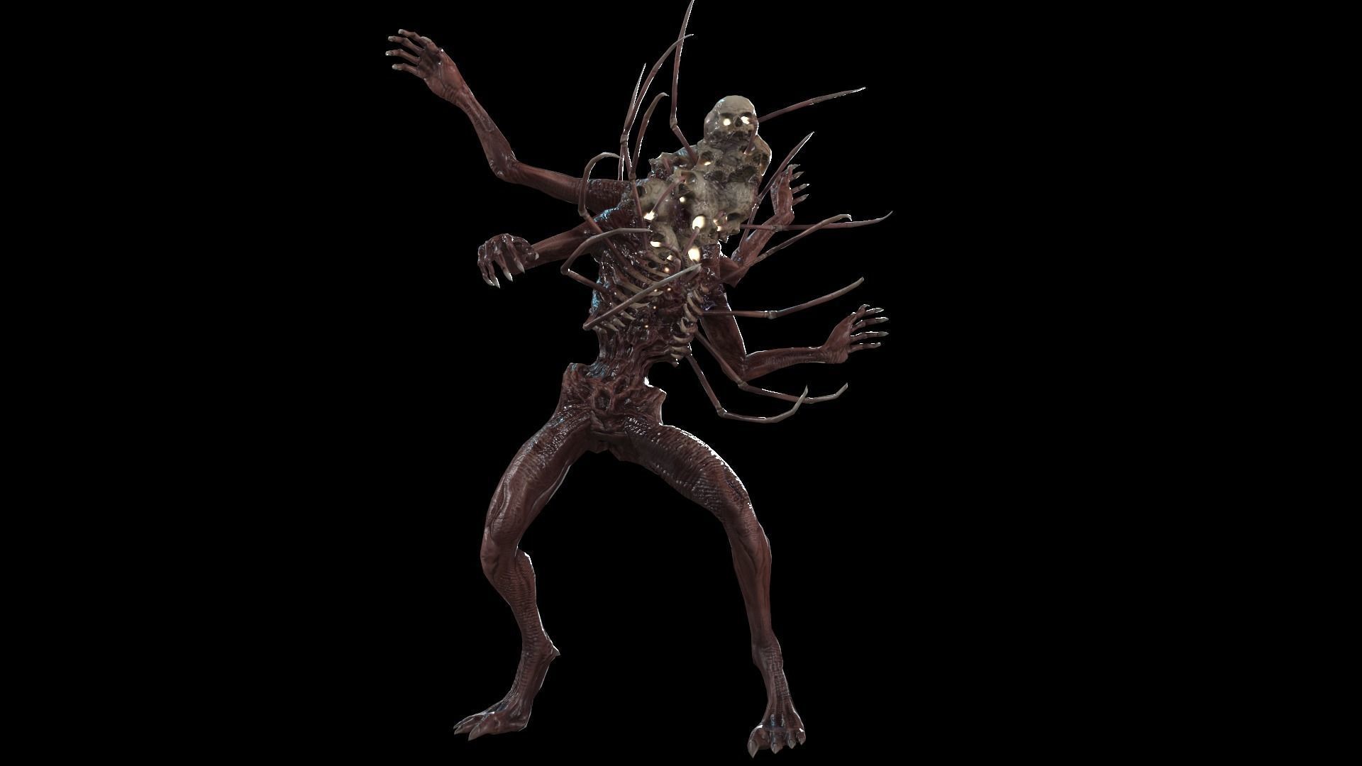 NecroMutant2 humanoid creature Low-poly 3D model_17