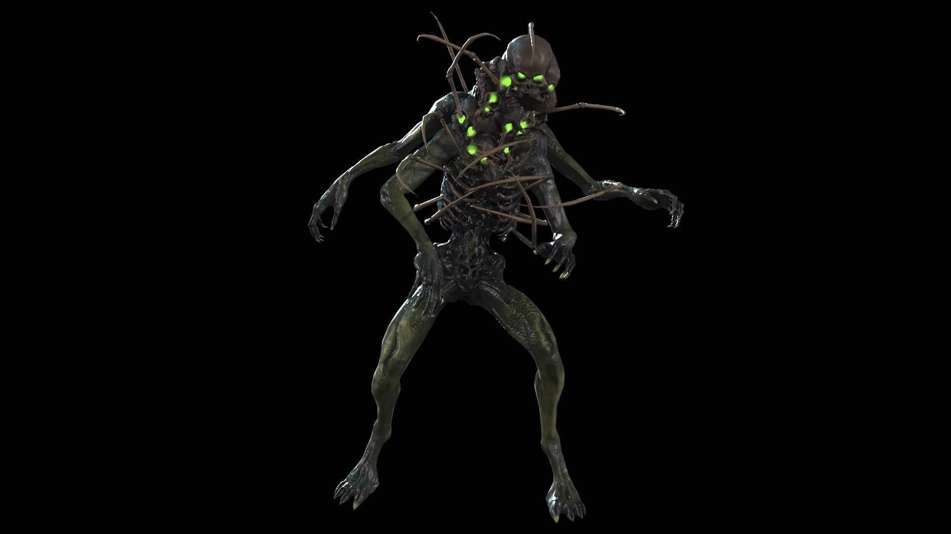 NecroMutant2 humanoid creature Low-poly 3D model_26